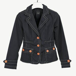 Weekend Max Mara Black Contrast-Stitching Nylon Blazer